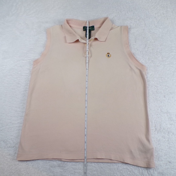 Ralph Lauren Polo Shirt Women's Size M Sleeveless Cotton Monogram Salmon 54050 - Picture 7 of 9